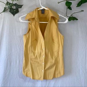 golden yellow button up vest
